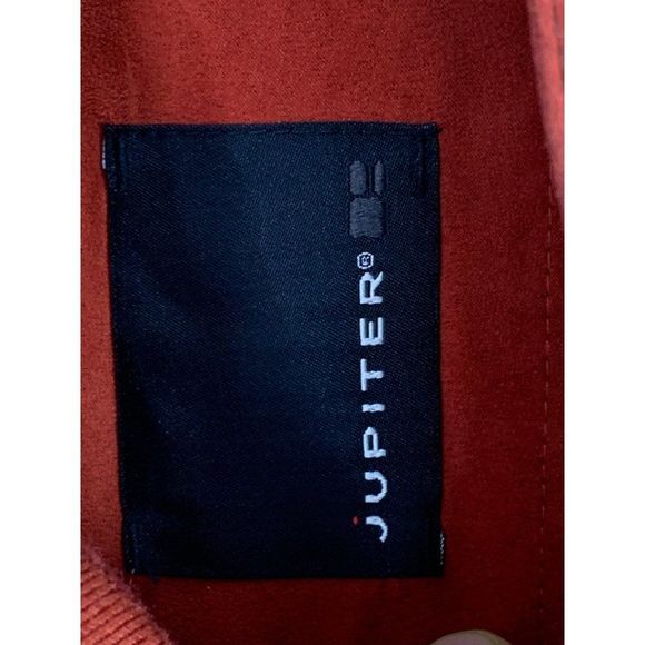 Jupiter Red Vegan Suede Bomber Jacket Mens Size Small 46 EU German 6346 EUC - Picture 3 of 15